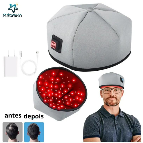 "Boné de Crescimento Capilar com Dispositivos de Terapia de Luz Vermelha LED para Anti Queda de Cabelo, Alívio da Ansiedade, Estresse e Dor de Cabeça"p Relax Massager Helmet