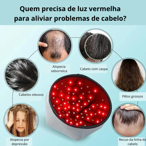 "Boné de Crescimento Capilar com Dispositivos de Terapia de Luz Vermelha LED para Anti Queda de Cabelo, Alívio da Ansiedade, Estresse e Dor de Cabeça"p Relax Massager Helmet