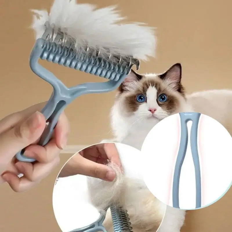 Pente para Gatos e Cães, com Cortador de Nós de Pelos, Ferramenta de Remoção de Pelos, Escova de Aço Inoxidável de Dupla Face para Tosar e Remover Pelos. Ótimo para cuidar dos seus animais de estimação! 🐱🐶🐾