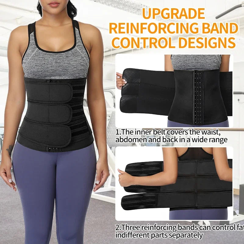 "Cinto Modelador de Cintura Neoprene Sweat Body Shaper, Cinto Modelador de Shapewear para Controle da Barriga, Emagrecimento, Queima de Gordura, Pós-Parto".