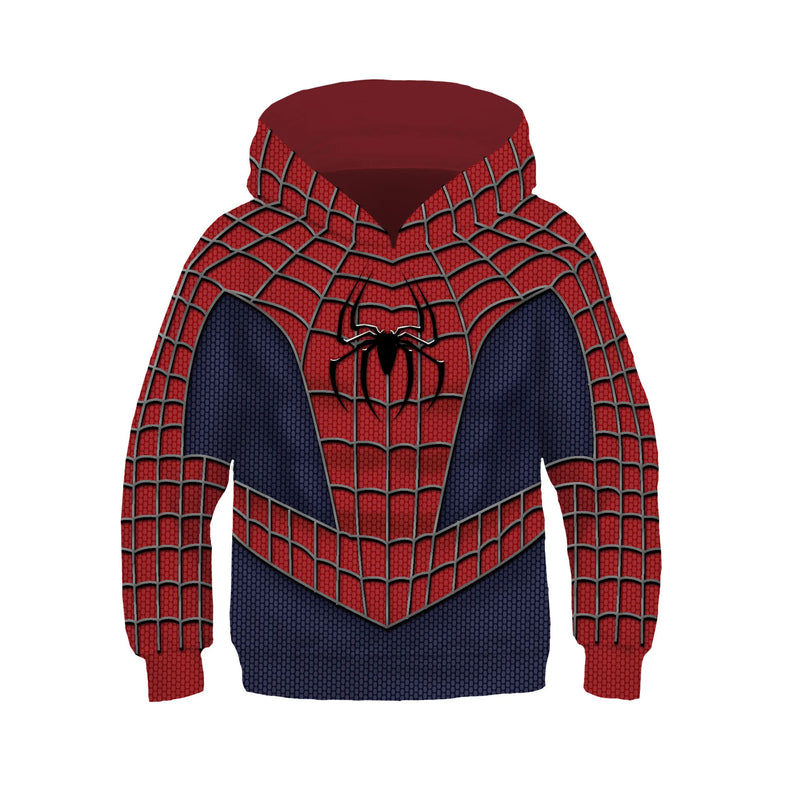 Homem-Aranha Gwen Miles Morales Moletom com Zíper Capuz Spider-Verse Venom Moletom com Capuz 3D Super-Heróis Meninos Meninas Jaqueta Calça de Roupa Exterior