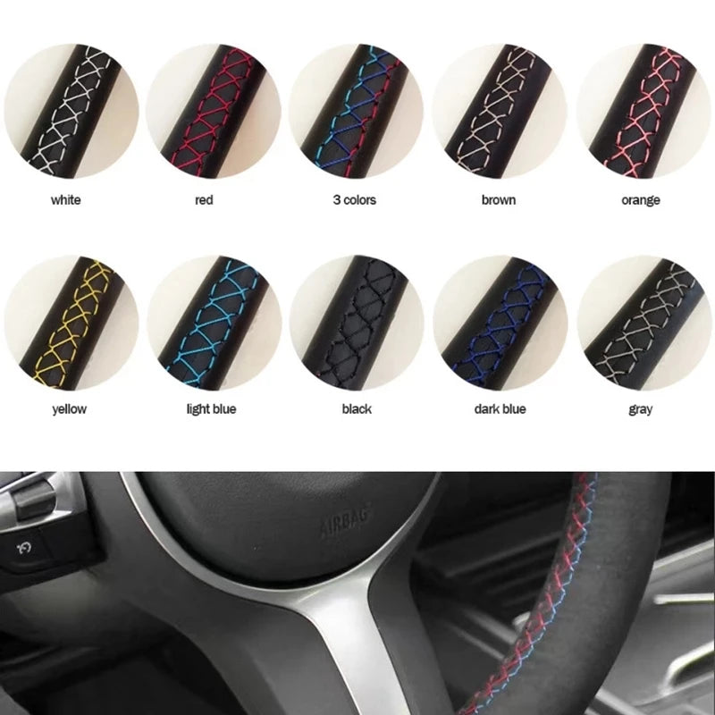 Capa personalizada para volante de carro, trança antiderrapante, acessórios interiores para bmw 330i 540i 525i 530i 330ci e46 m3 e39