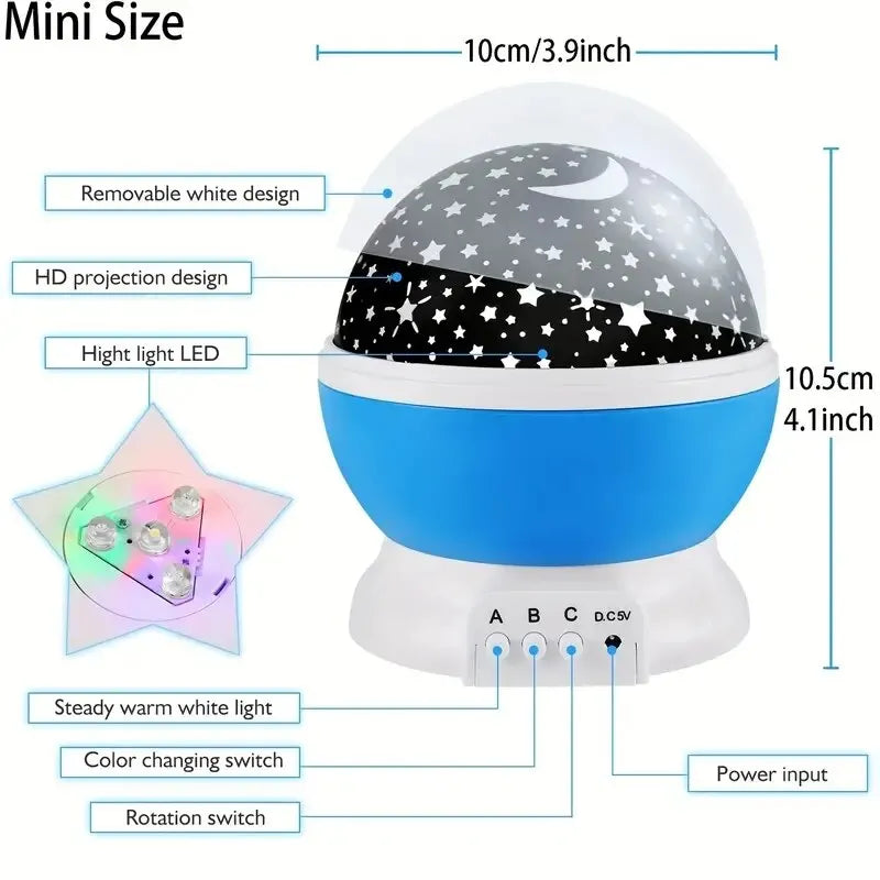 Projetor Galaxy Céu Estrelado Giratório LED Luz Noturna Planetário Quarto Infantil Estrela Luzes Noturnas Luz da Lua Lâmpada de Presente para Crianças