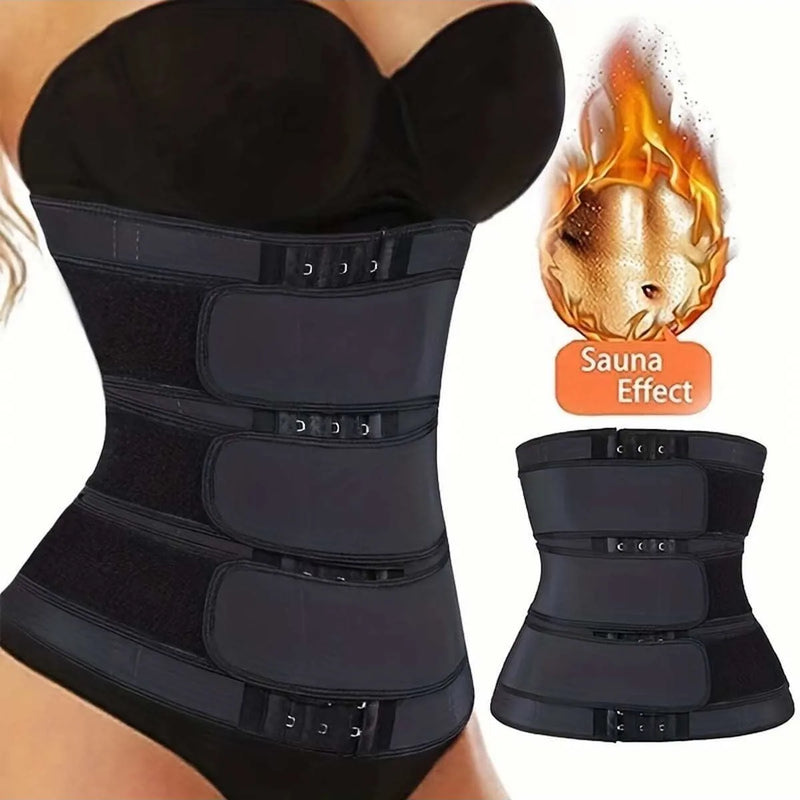 Cinto de Cintura Ajustável com Controle Abdominal, com fecho de gancho e laço, ideal para exercícios físicos, modelagem do corpo e treinos esportivos.