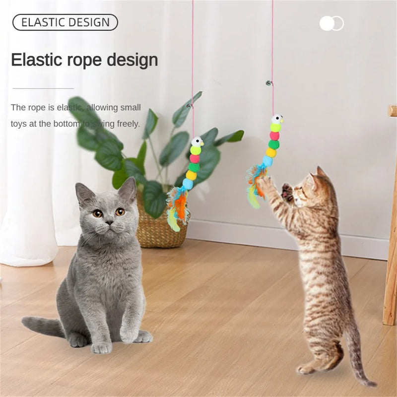 Brinquedo para Gatos Disco Adesivo de Balanço Elástico Pendurado na Porta Provocando Gatos Corda Longa Provocando Gatos Brinquedo para Gatos Acessórios para Gatos Brinquedo para Gatinhos 🐱🪀🐾