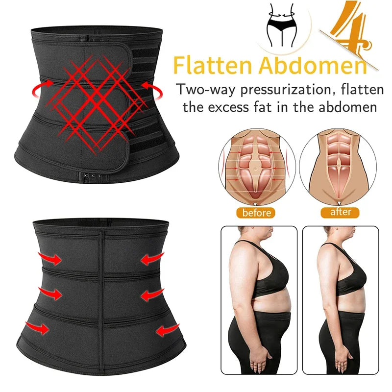 "Cinto Modelador de Cintura Neoprene Sweat Body Shaper, Cinto Modelador de Shapewear para Controle da Barriga, Emagrecimento, Queima de Gordura, Pós-Parto".