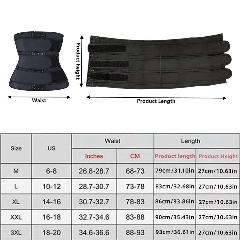 Cinto de Cintura Ajustável com Controle Abdominal, com fecho de gancho e laço, ideal para exercícios físicos, modelagem do corpo e treinos esportivos.