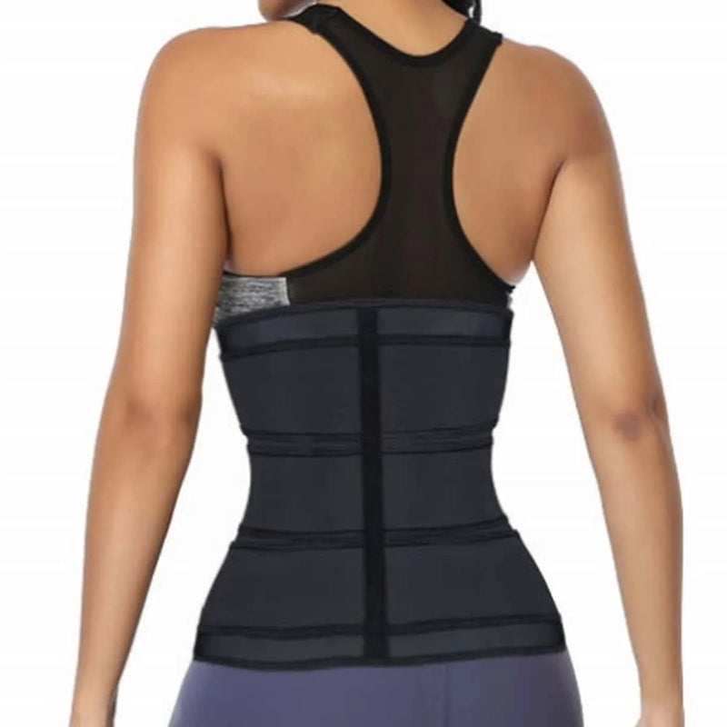 Cinto de Cintura Ajustável com Controle Abdominal, com fecho de gancho e laço, ideal para exercícios físicos, modelagem do corpo e treinos esportivos.