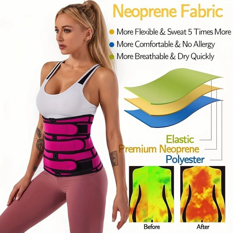 Cinto de Cintura Ajustável com Controle Abdominal, com fecho de gancho e laço, ideal para exercícios físicos, modelagem do corpo e treinos esportivos.